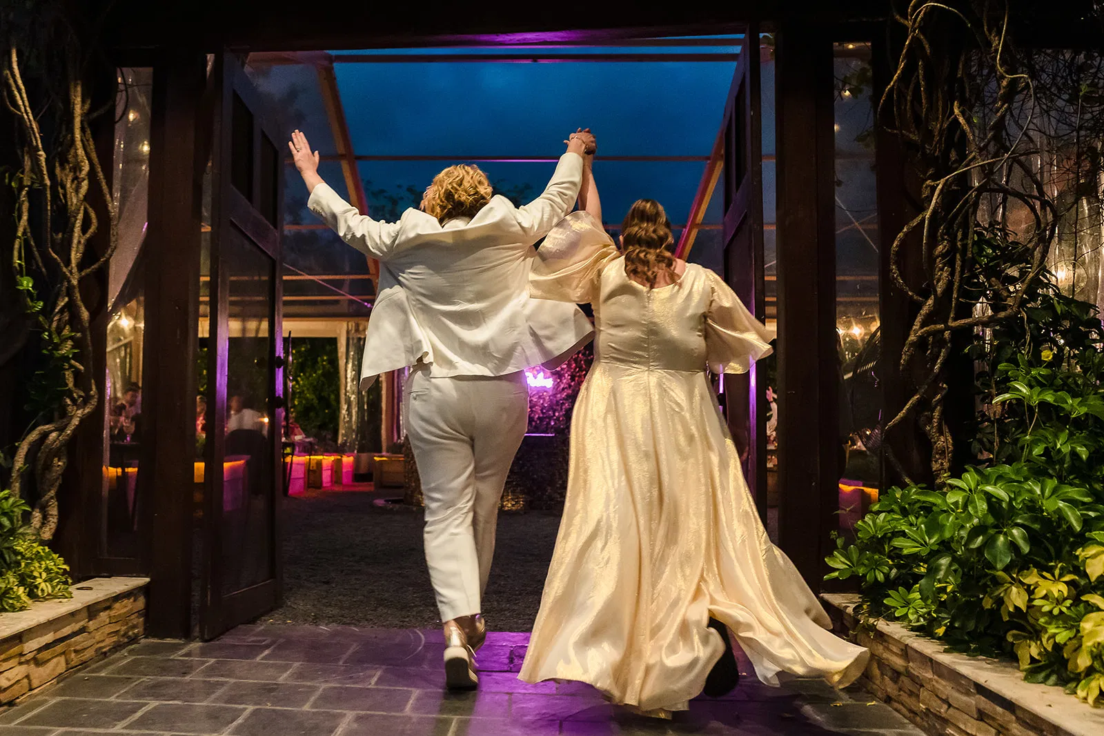 lgbtq wedding rosewood mayakoba. Lesbian couple dancing at luxury Riviera Maya resort in Cancun Mexico